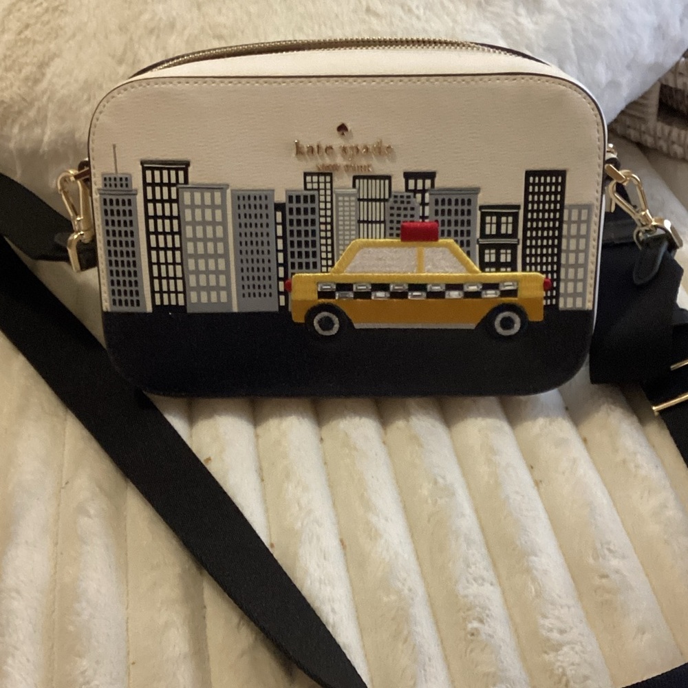 Kate Spade Black and White Cityscape Crossbody Bag